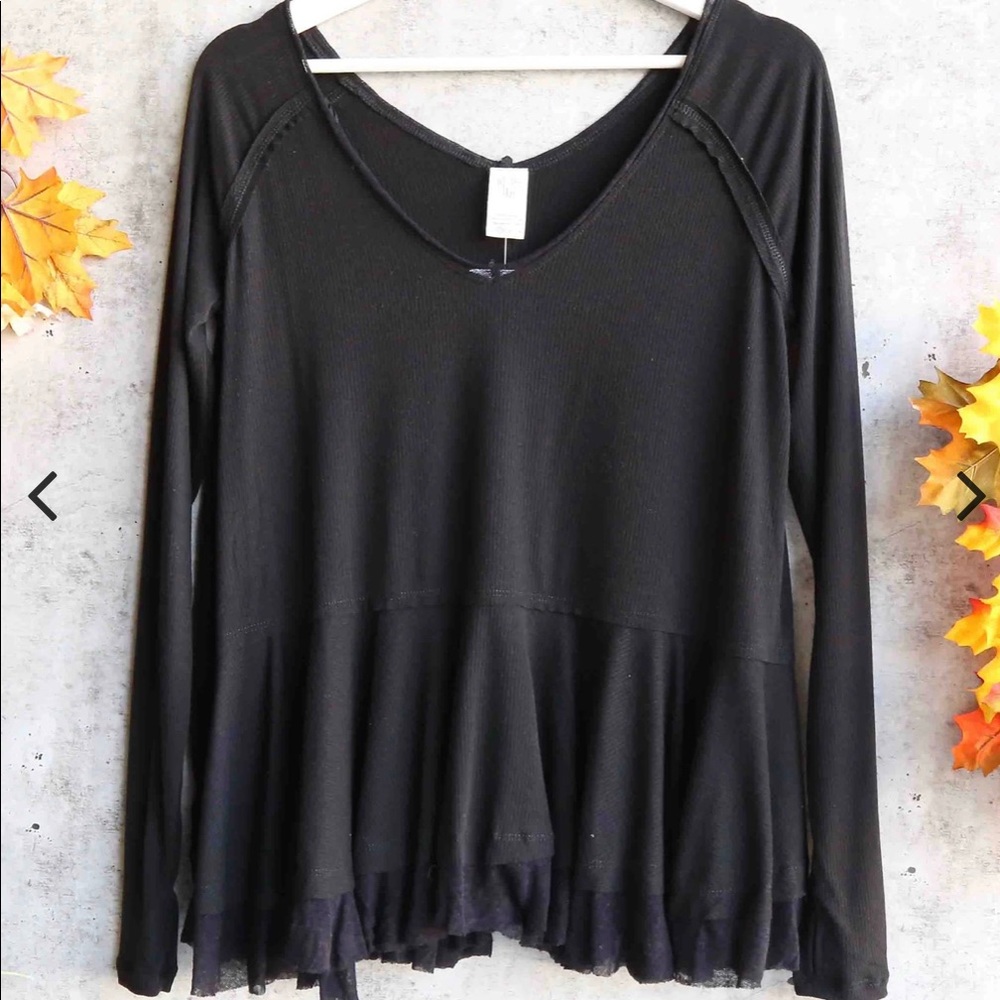 Free people tangerine shirt- black small
